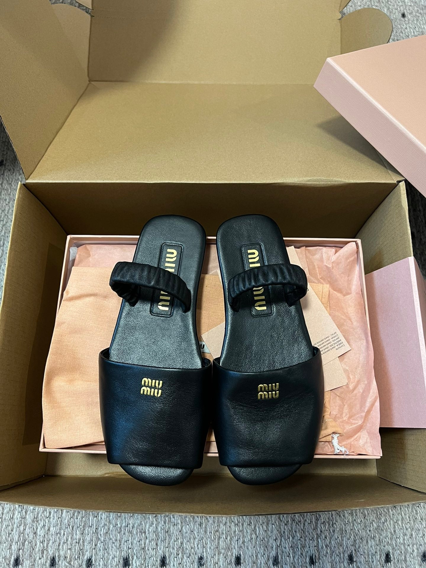 RUCHES SANDALS IN BLACK LAMBSKIN - 35