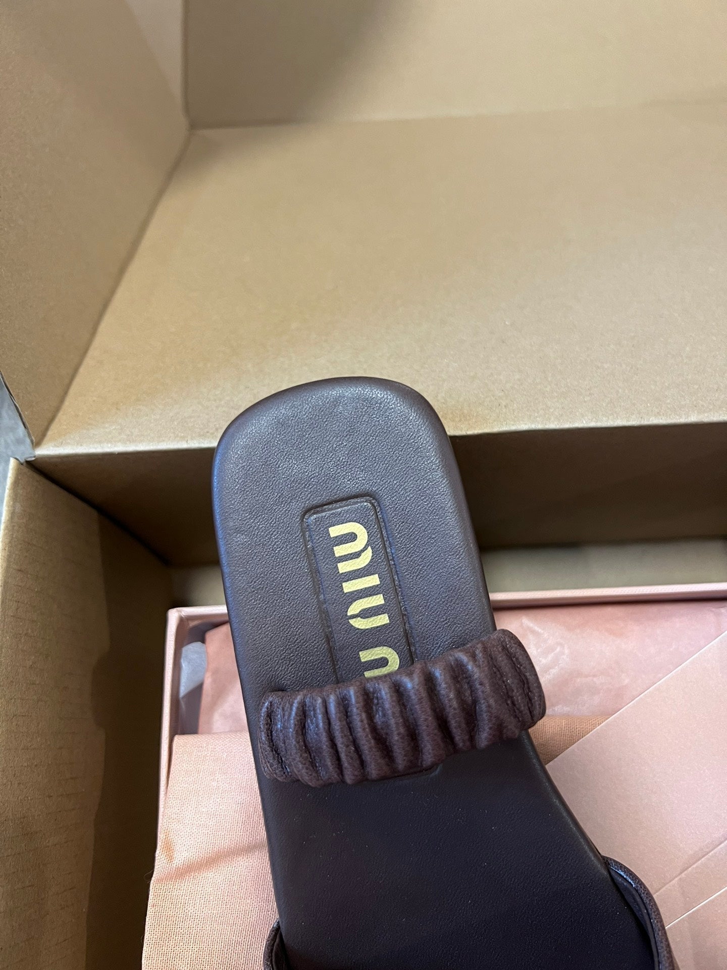 RUCHES SANDALS IN DARK BROWN LAMBSKIN - 35