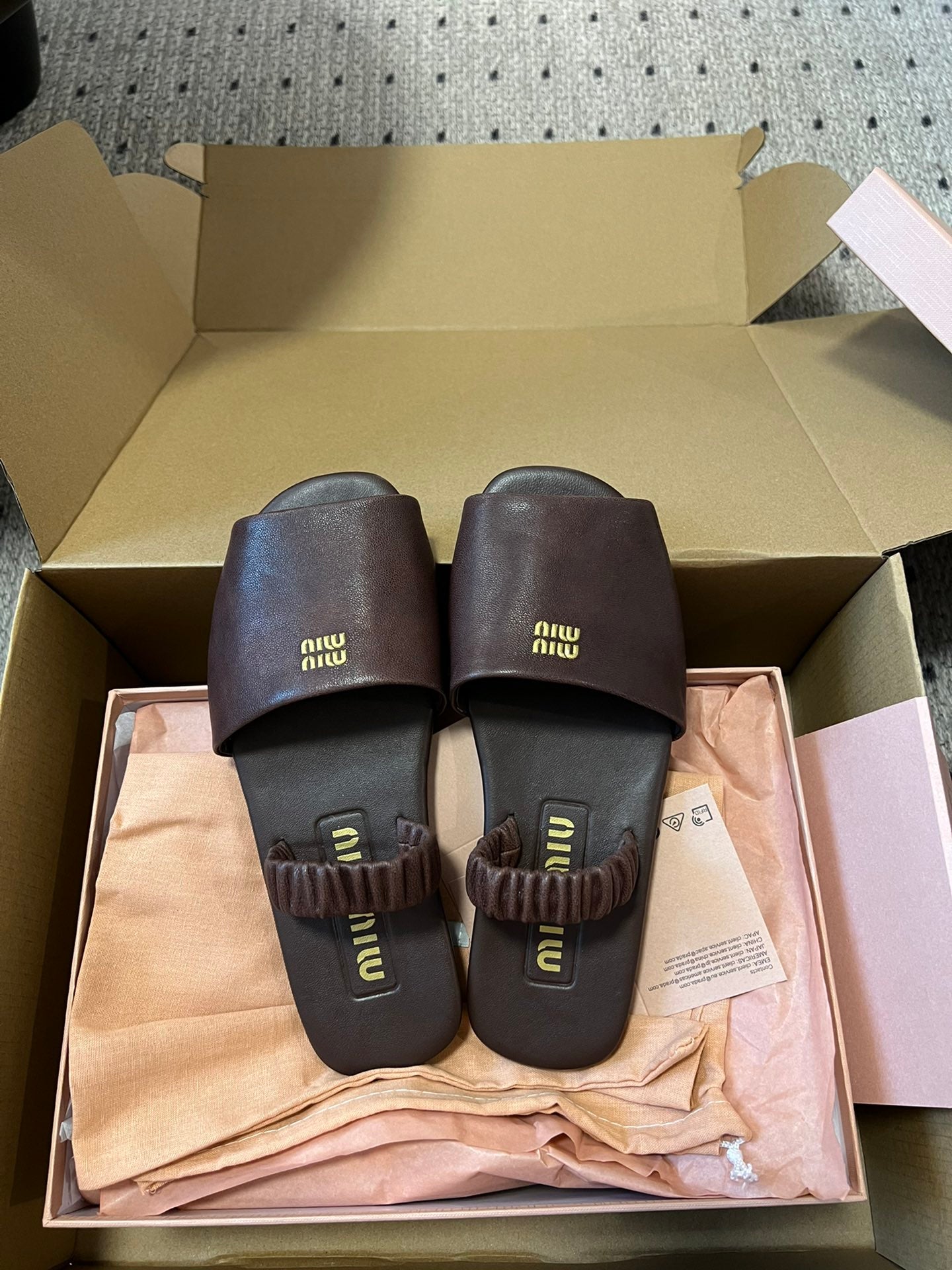 RUCHES SANDALS IN DARK BROWN LAMBSKIN - 35