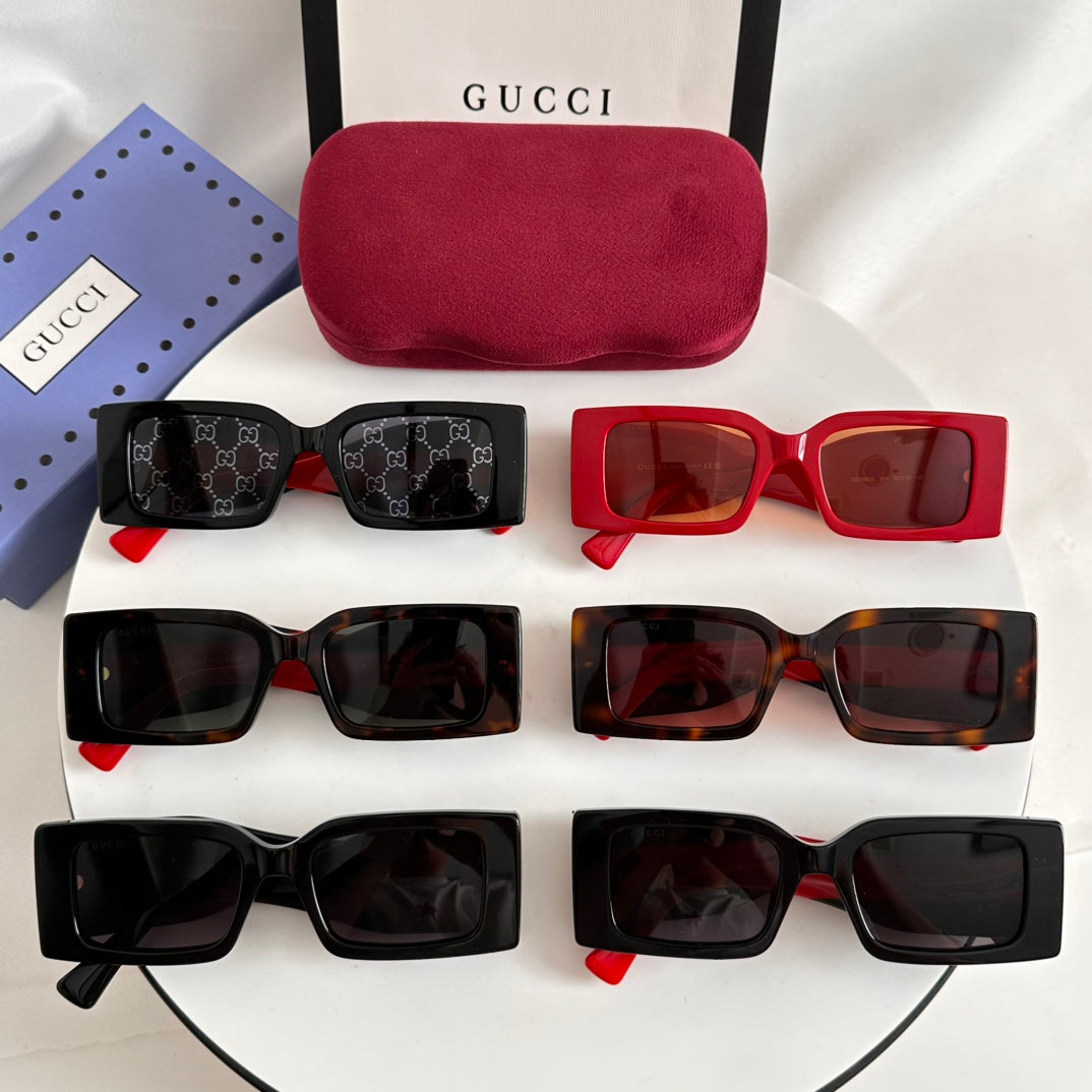 CHUNKY GEOMETRIC FRAME SUNGLASSES GG1860S IN ACETATE - Black/ black