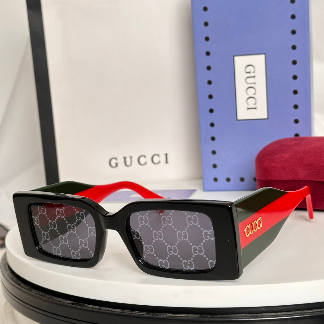 CHUNKY GEOMETRIC FRAME SUNGLASSES GG1860S IN ACETATE - Black/ black