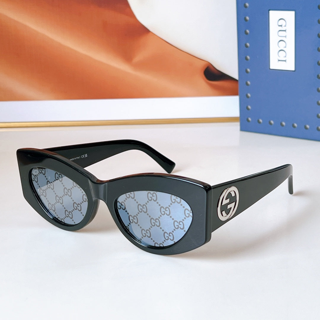 OVAL FRAME SUNGLASSES GG1843S IN ACETATE - Black