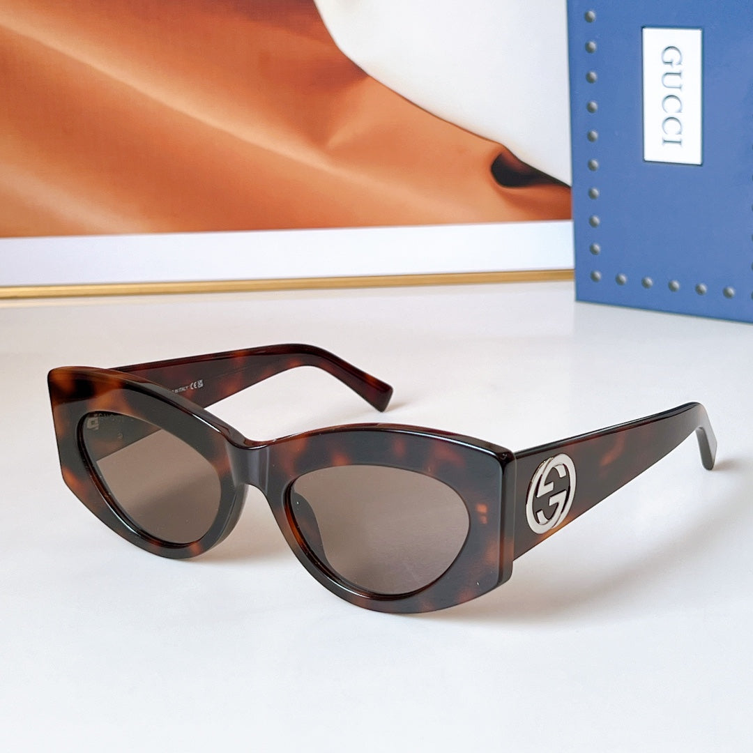 OVAL FRAME SUNGLASSES GG1843S IN ACETATE - Black