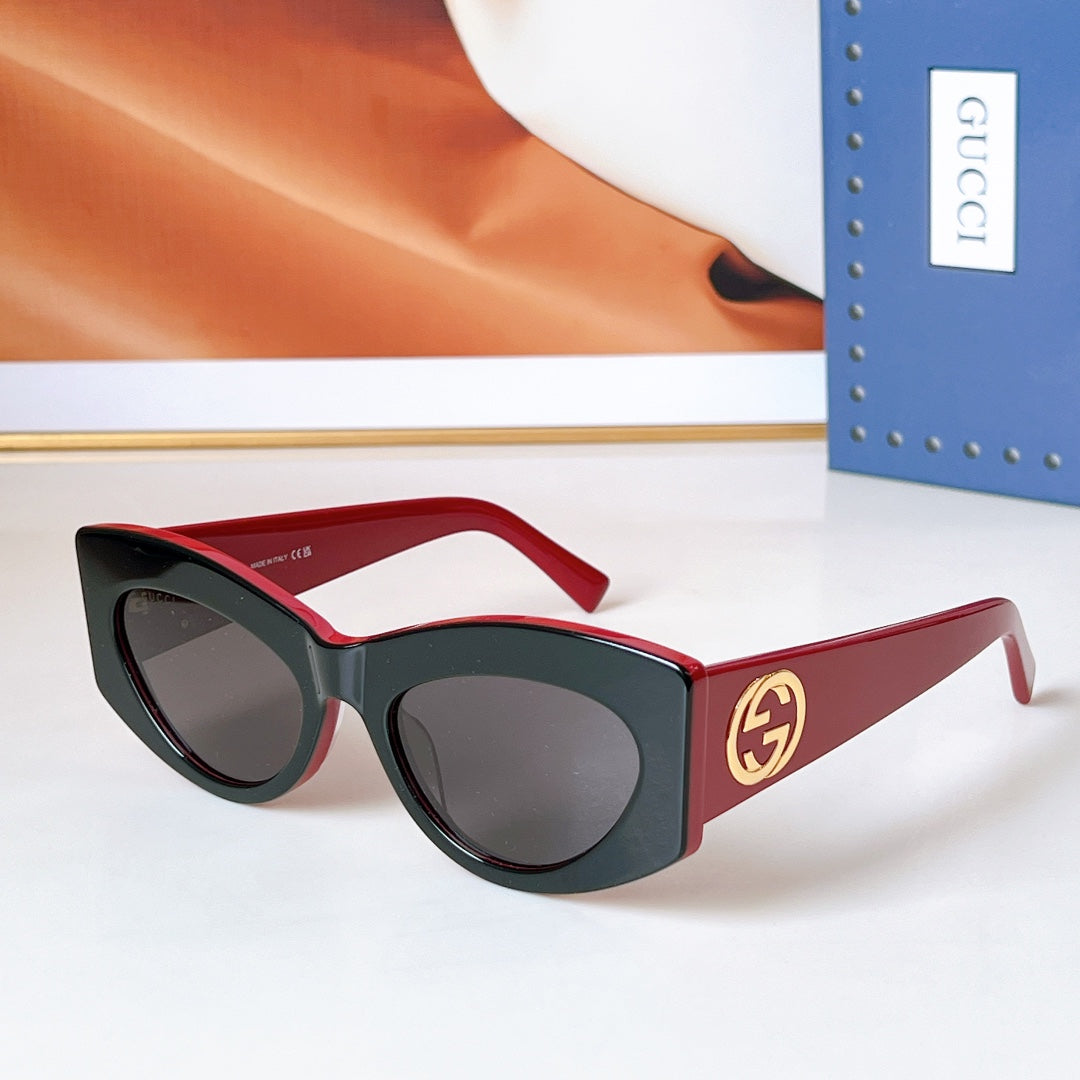 OVAL FRAME SUNGLASSES GG1843S IN ACETATE - Black