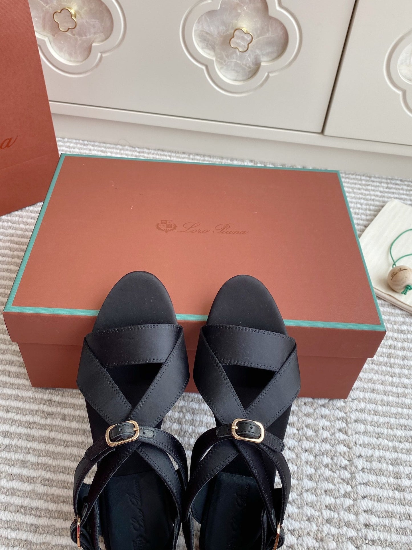 SANDALS IN BLACK SATIN - 35