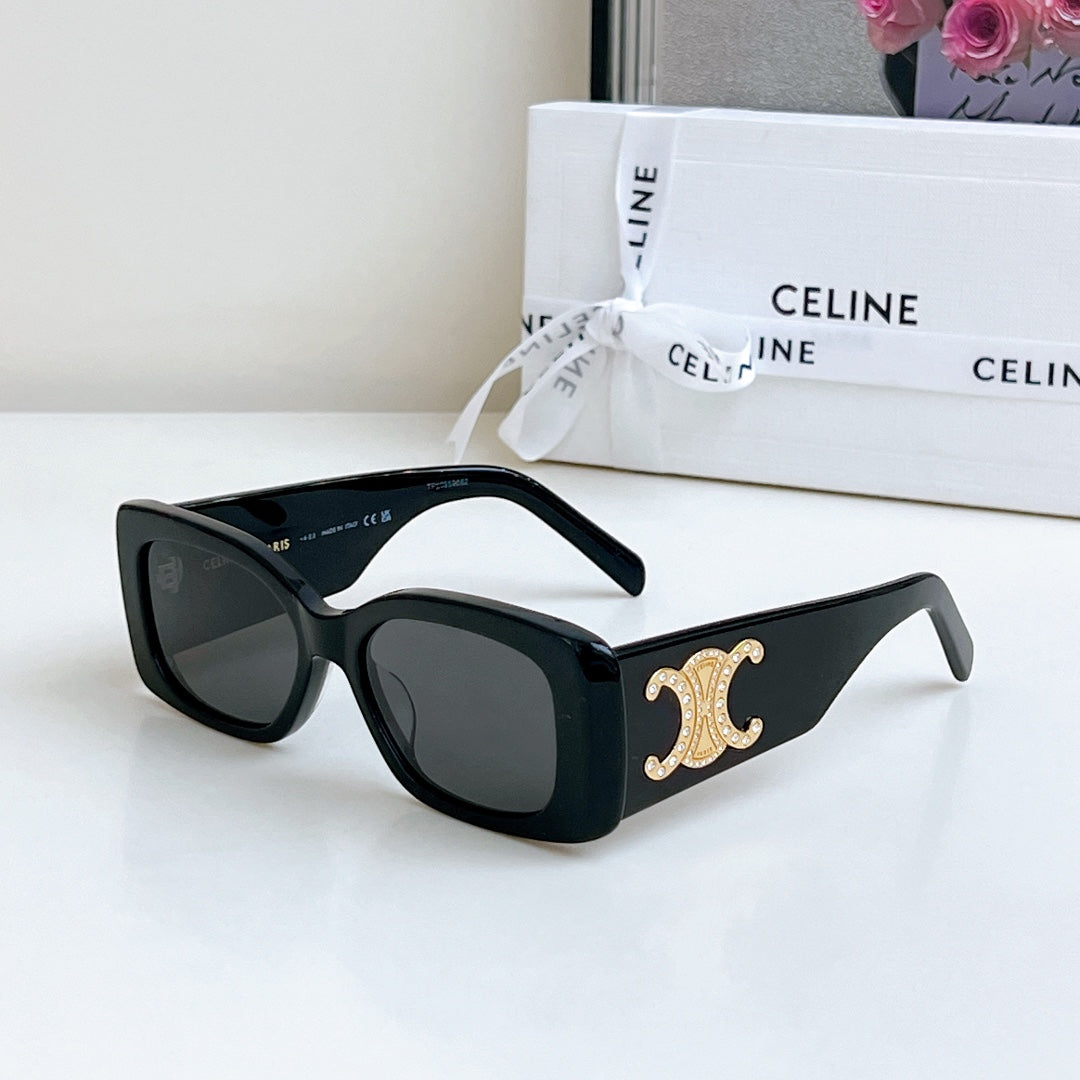 TRIOMPHE SUNGLASSES CL40288 IN ACETATE - Black/Gold