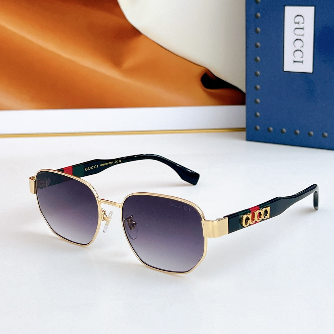 SQUARE FRAME SUNGLASSES GG1407 IN METAL EMBOSSED LOGO - Black/ purple