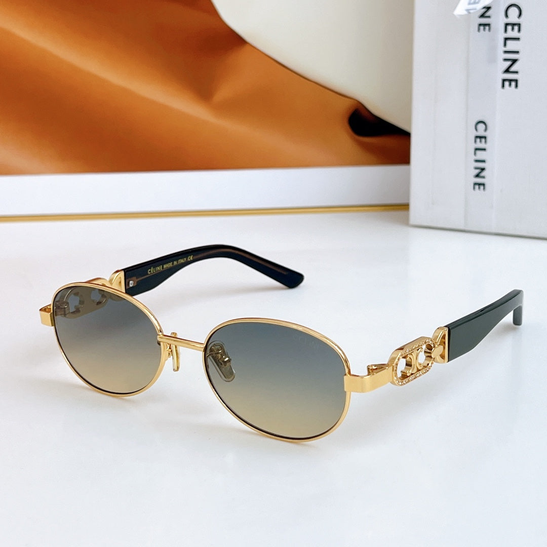 TRIOMPHE SUNGLASSES CL40253 IN METAL GRADIENT SMOKE LENSES - Black/Black Lenses
