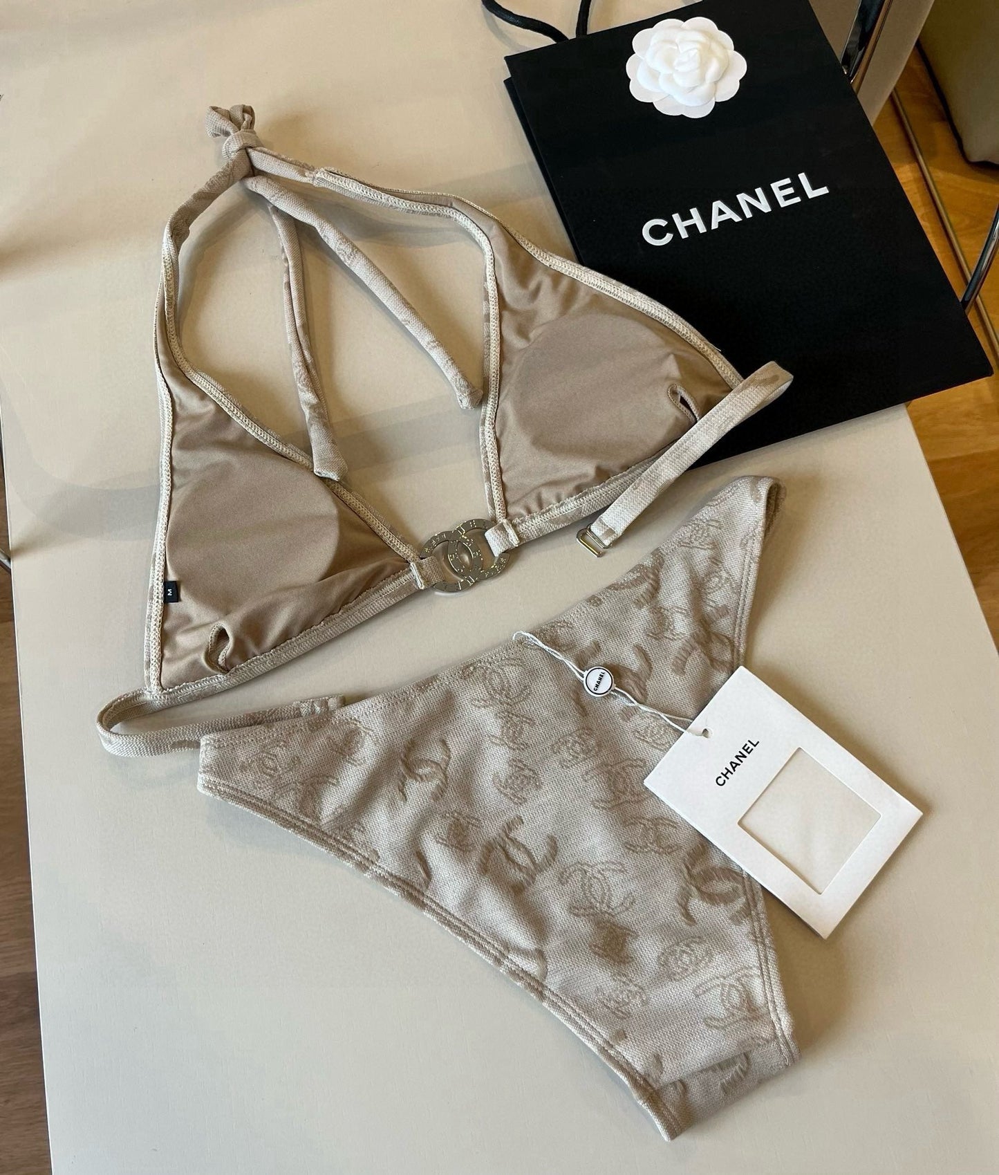 SWIMSUIT IN NUDE EMBROIDERED LOGO 604223