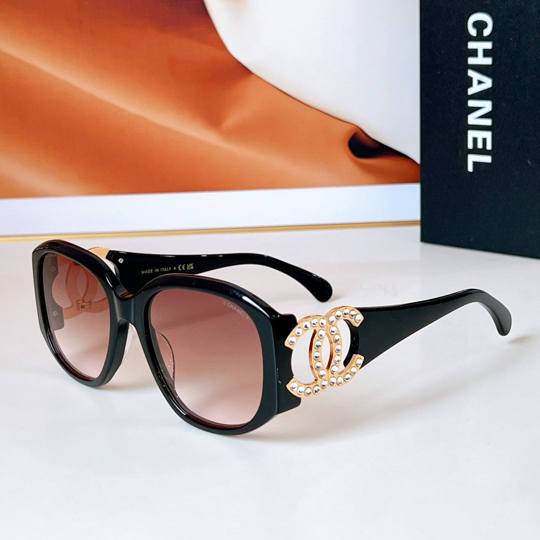 CAT EYE SUNGLASSES A71498 IN ACETATE METAL LOGO - Black/Black Smoke