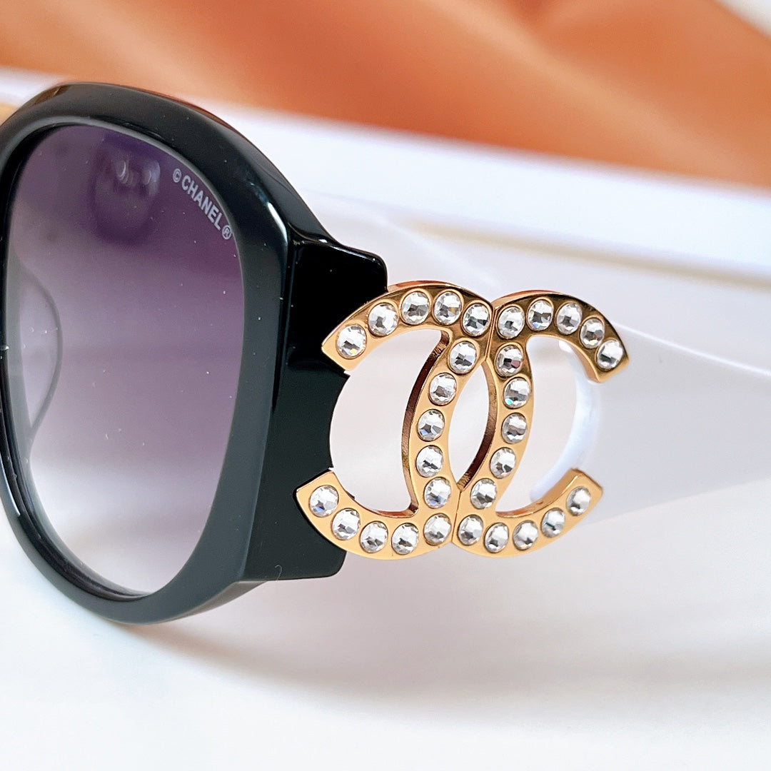 CAT EYE SUNGLASSES A71498 IN ACETATE METAL LOGO - Black/Black Smoke