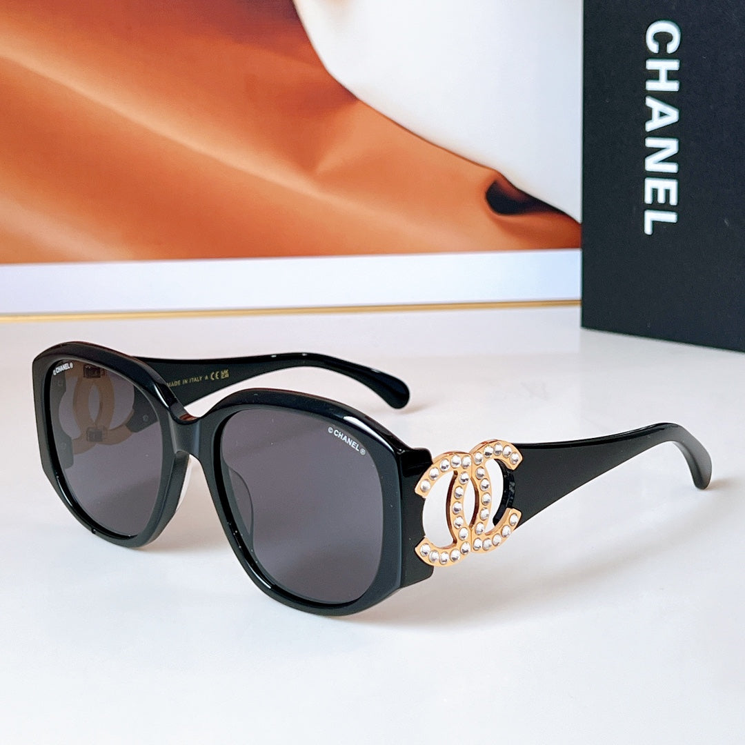 CAT EYE SUNGLASSES A71498 IN ACETATE METAL LOGO - Black/Black Smoke
