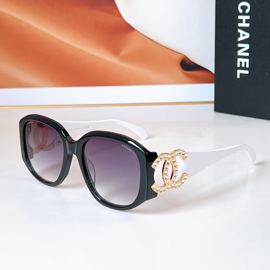 CAT EYE SUNGLASSES A71498 IN ACETATE METAL LOGO - Black/Black Smoke