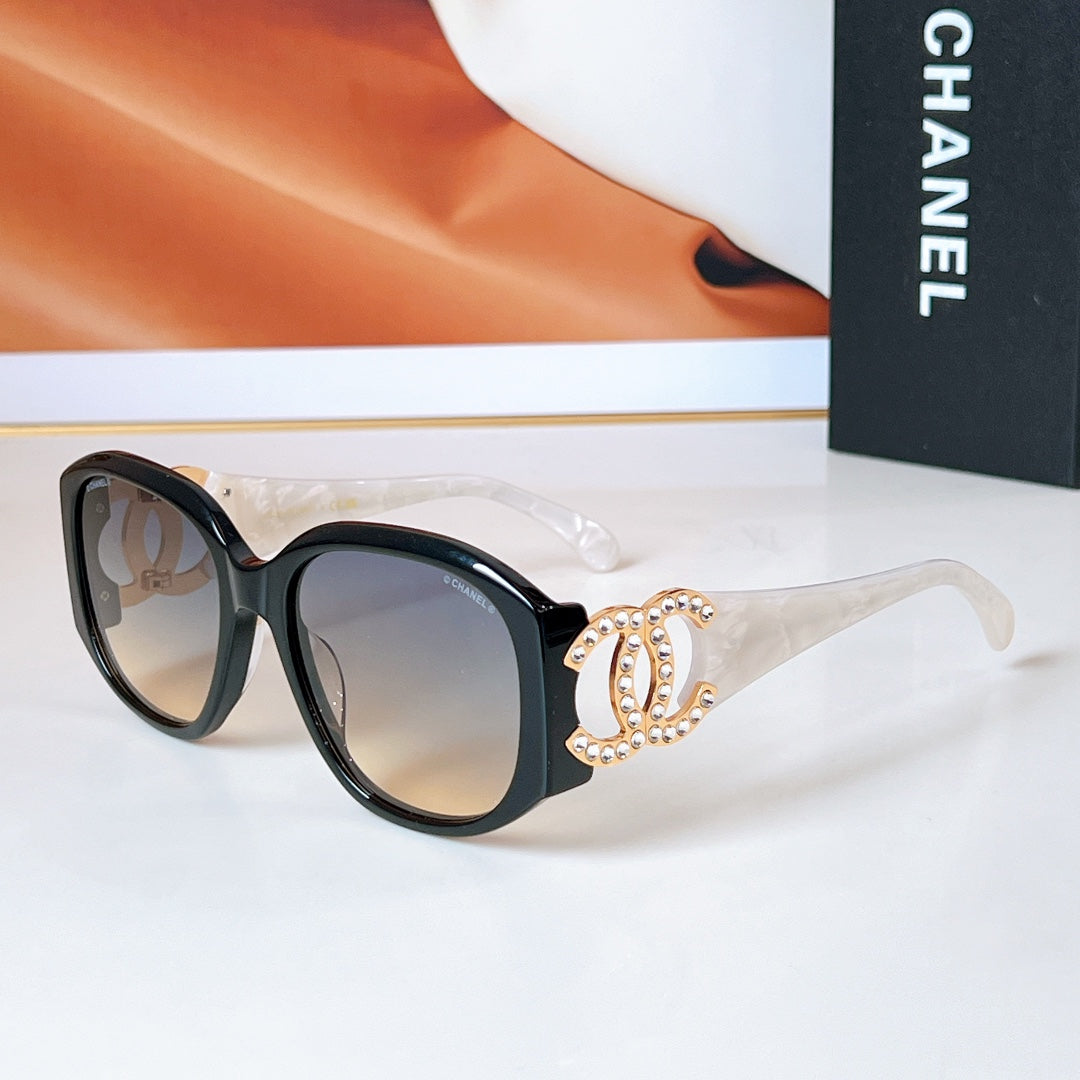 CAT EYE SUNGLASSES A71498 IN ACETATE METAL LOGO - Black/Black Smoke