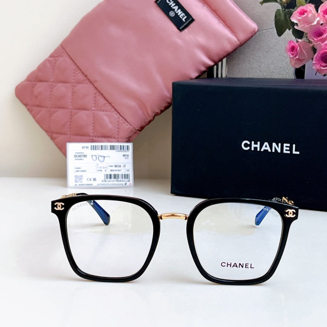 SQUARE SUNGLASSES CH 0769 IN ACETATE CHAIN METAL - Pink/Gold