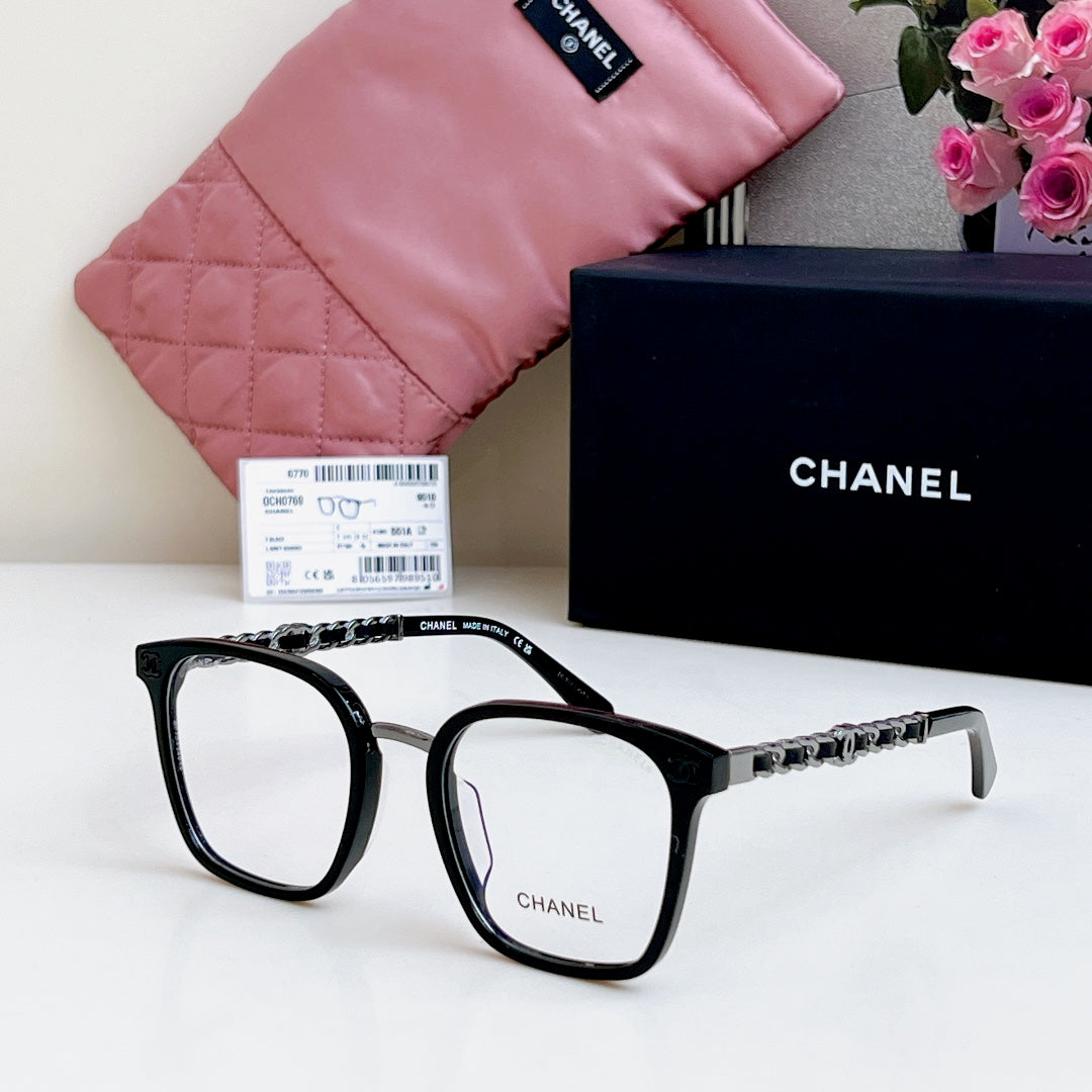 SQUARE SUNGLASSES CH 0769 IN ACETATE CHAIN METAL - Pink/Gold