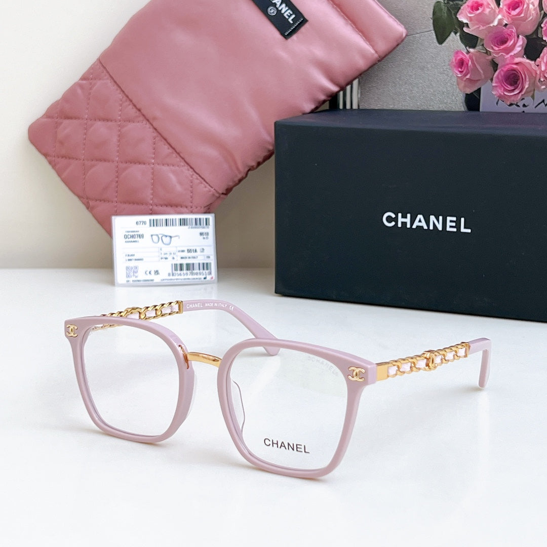 SQUARE SUNGLASSES CH 0769 IN ACETATE CHAIN METAL - Pink/Gold