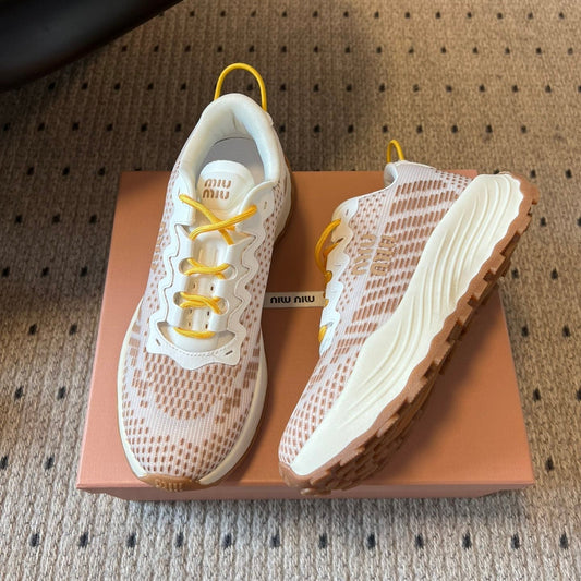 КРОСІВКИ MIUMIU 26S З ТЕХНІЧНОЇ ТКАНИНИ СВІТЛО-РОЖЕВОГО КОЛЬОРУ