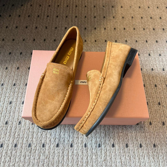 ЛОФЕРИ MIUMIU 26S З КОРИЧНЕВОЇ ЗАМШІ