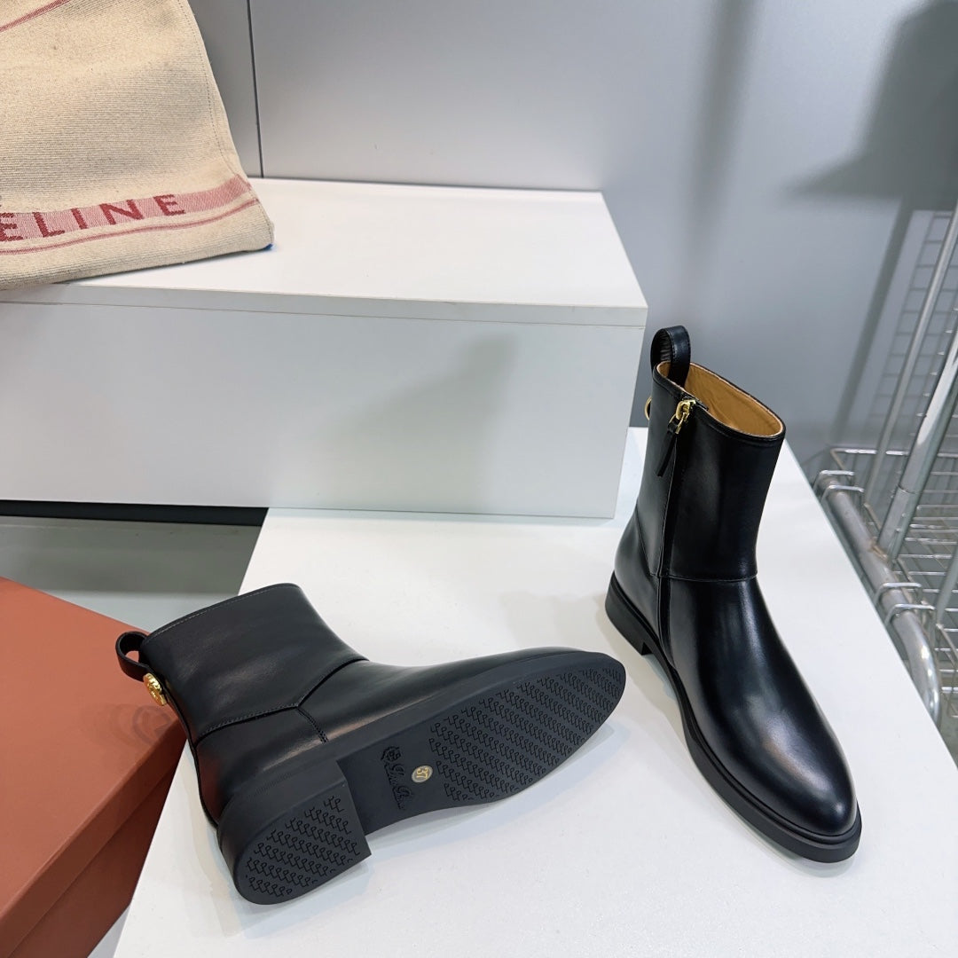 LP 25S KILDA ANKLE BOOT IN BLACK CALFSKIN - 35
