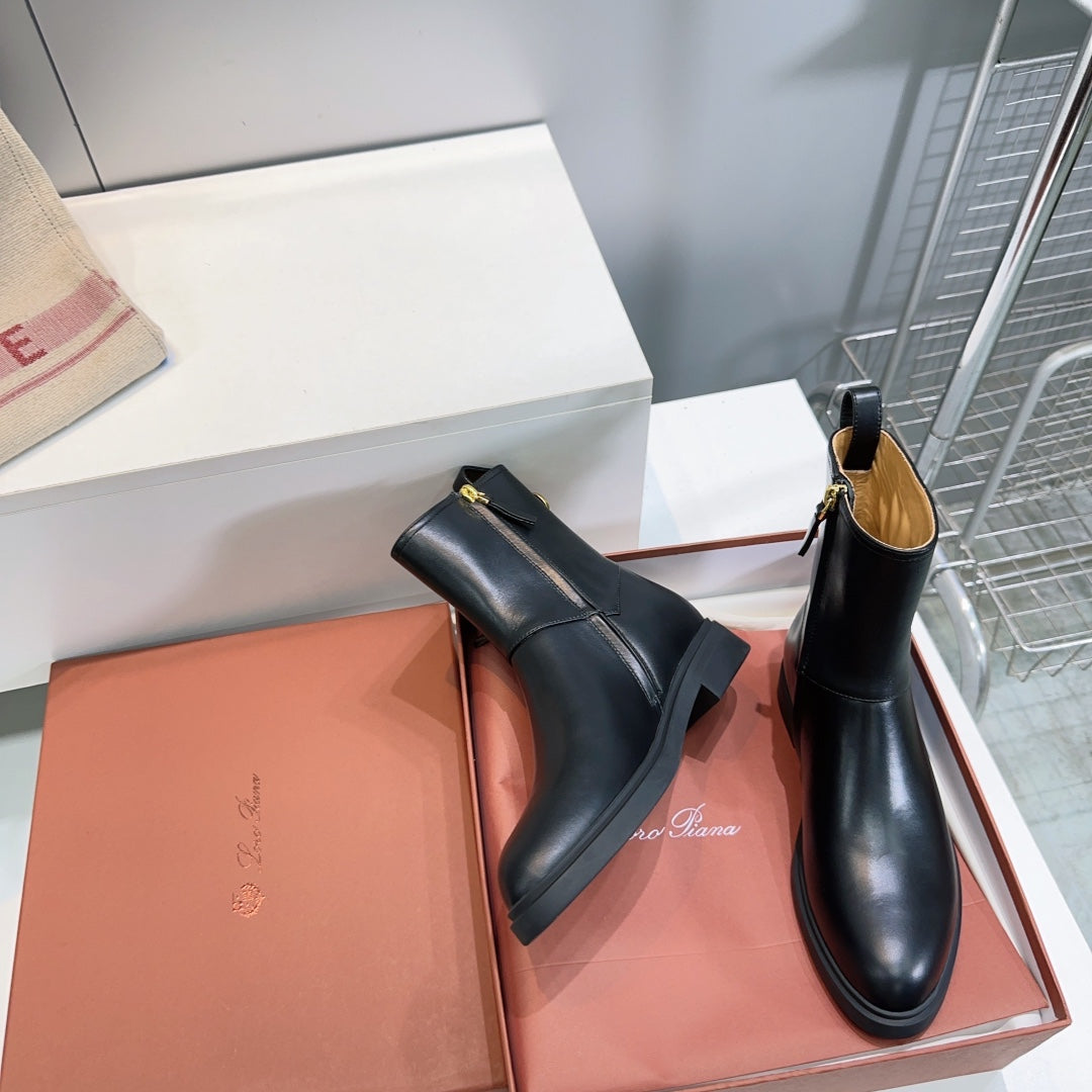 LP 25S KILDA ANKLE BOOT IN BLACK CALFSKIN - 35