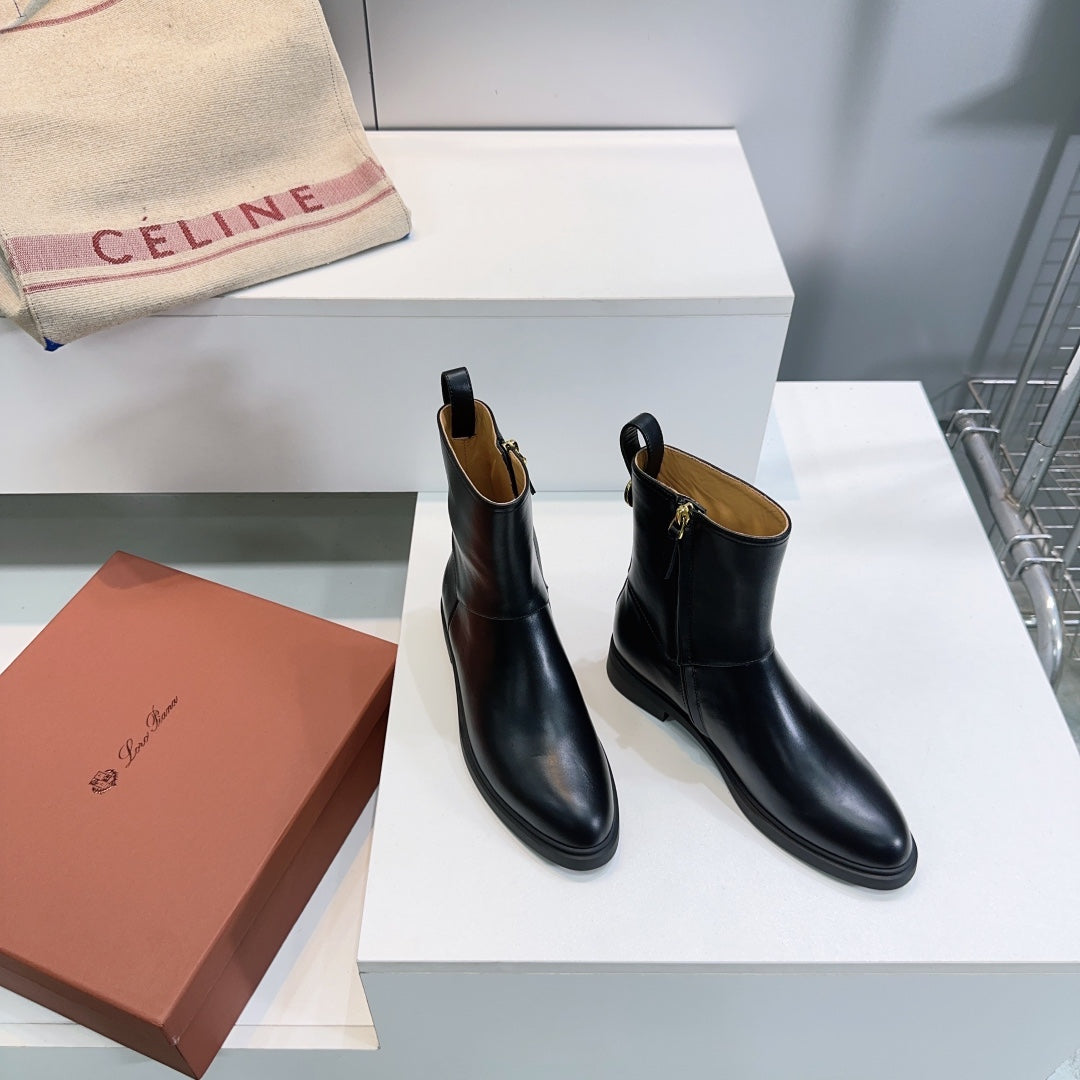 LP 25S KILDA ANKLE BOOT IN BLACK CALFSKIN - 35