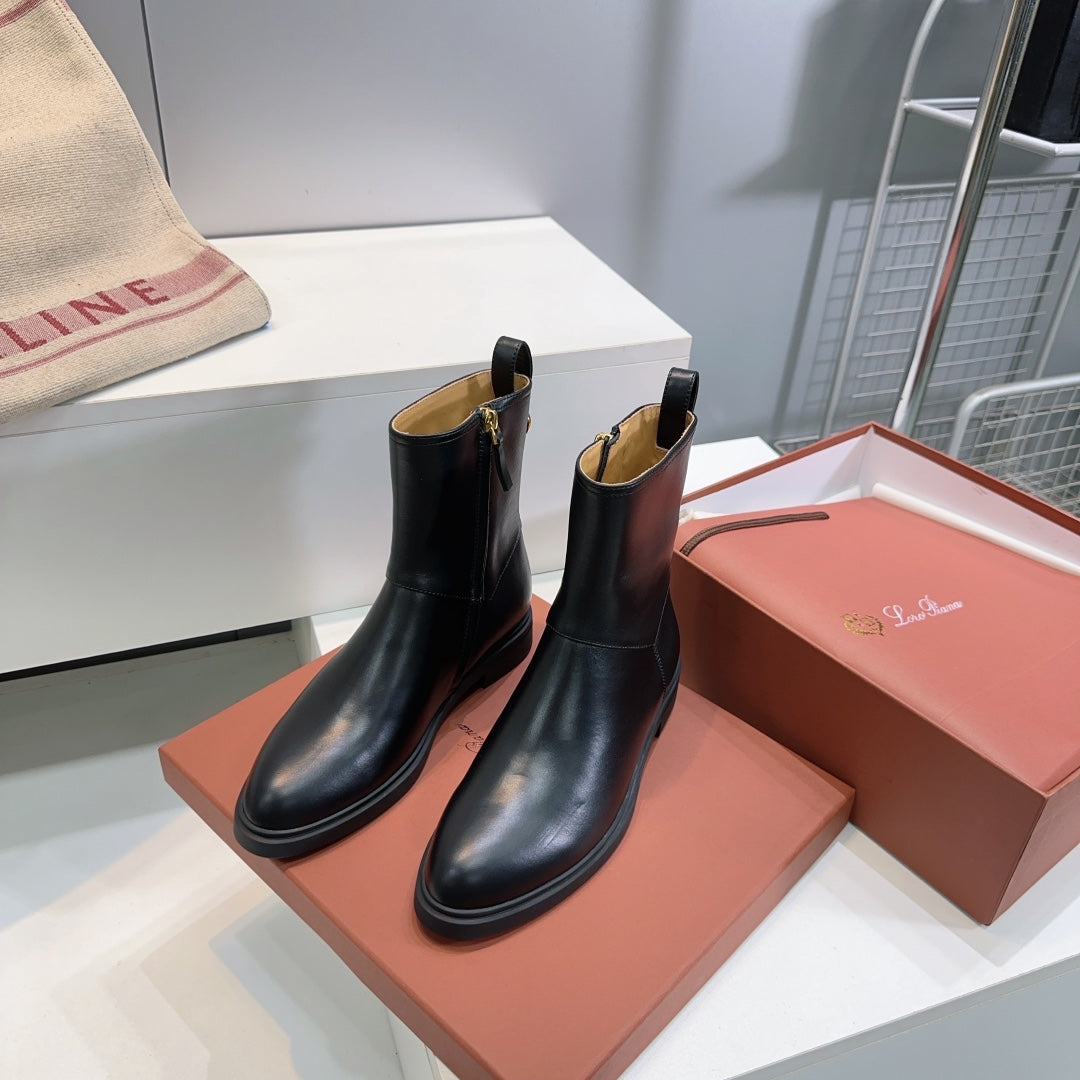 LP 25S KILDA ANKLE BOOT IN BLACK CALFSKIN - 35