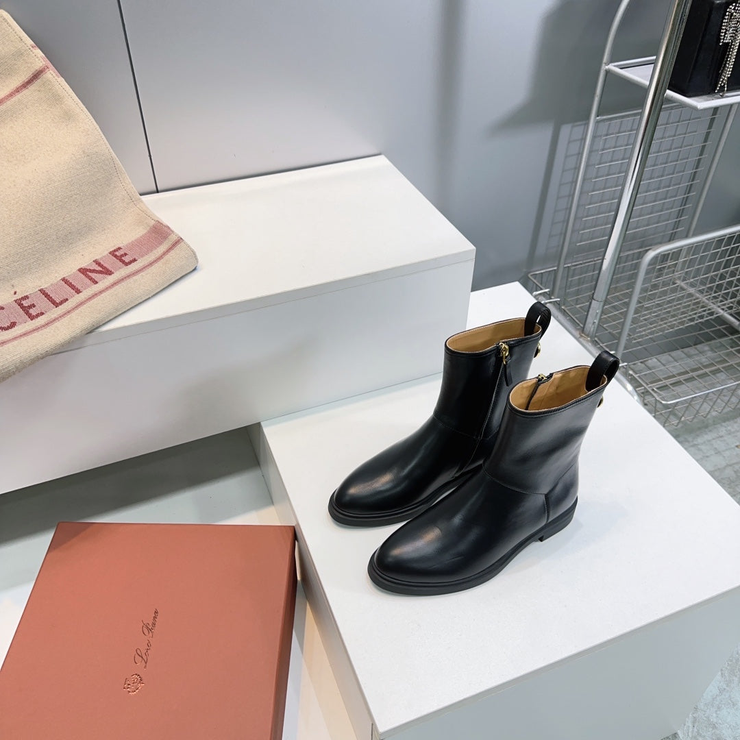 LP 25S KILDA ANKLE BOOT IN BLACK CALFSKIN - 35