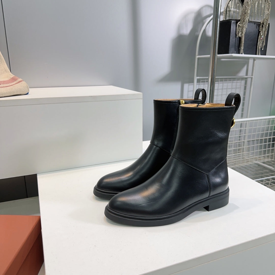 LP 25S KILDA ANKLE BOOT IN BLACK CALFSKIN - 35