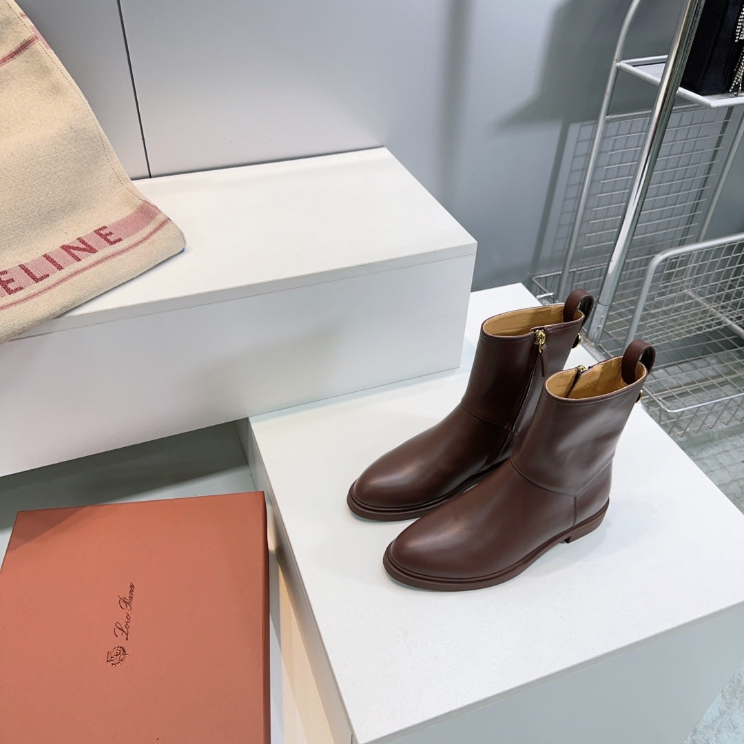 LP 25S KILDA ANKLE BOOT IN BROWN EBONY CALFSKIN - 35
