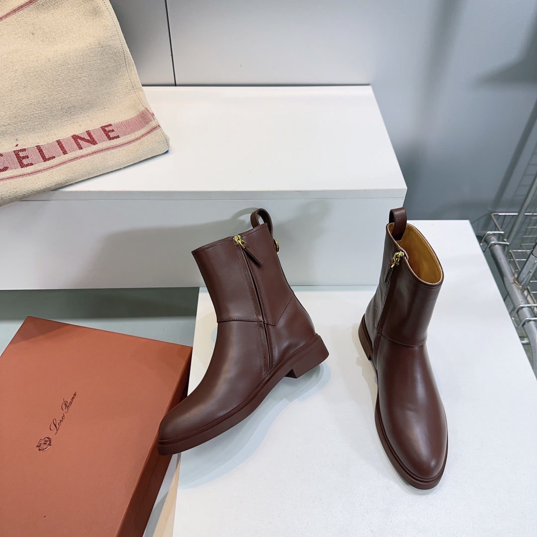 LP 25S KILDA ANKLE BOOT IN BROWN EBONY CALFSKIN - 35