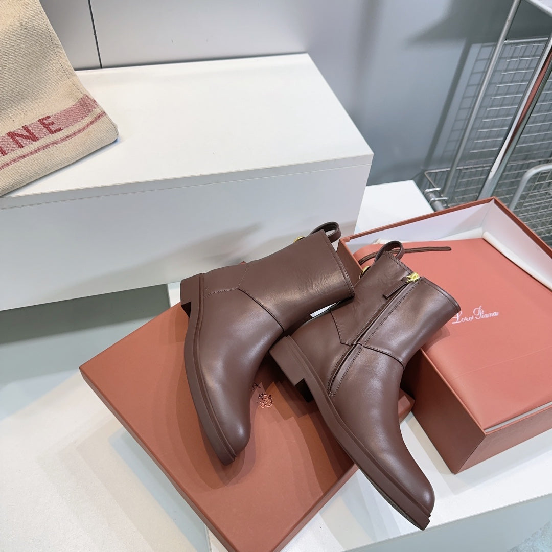 LP 25S KILDA ANKLE BOOT IN BROWN EBONY CALFSKIN - 35