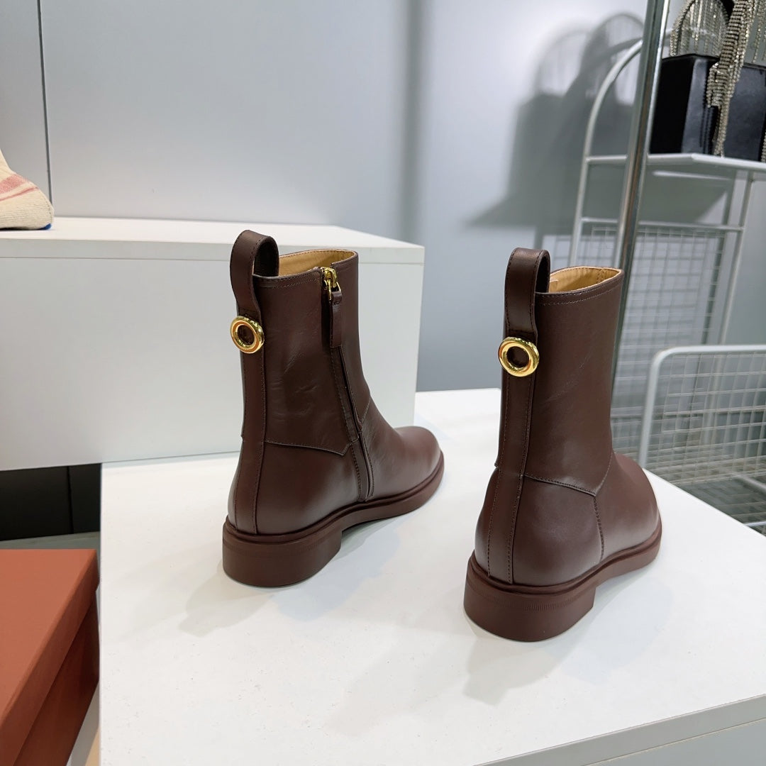 LP 25S KILDA ANKLE BOOT IN BROWN EBONY CALFSKIN - 35