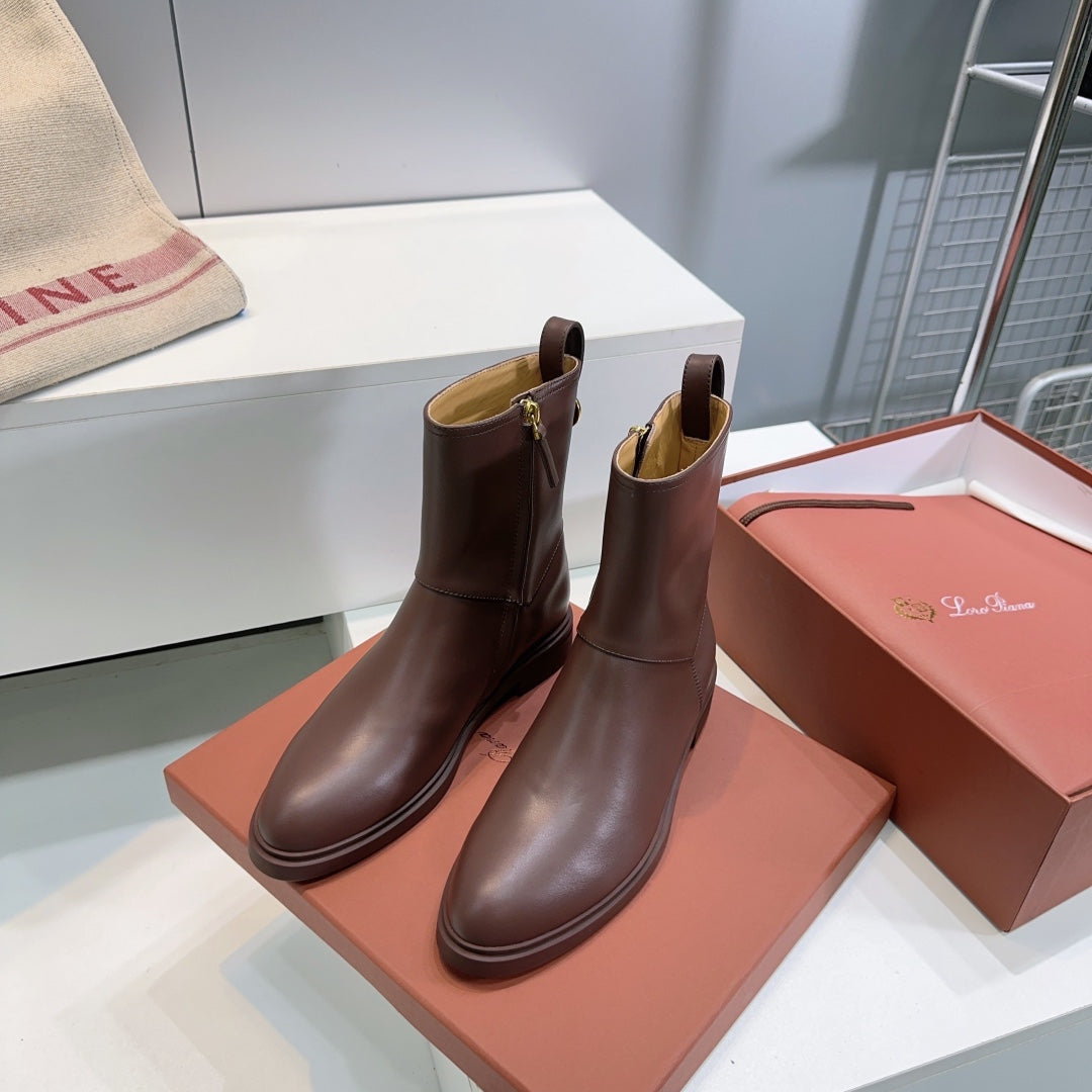 LP 25S KILDA ANKLE BOOT IN BROWN EBONY CALFSKIN - 35