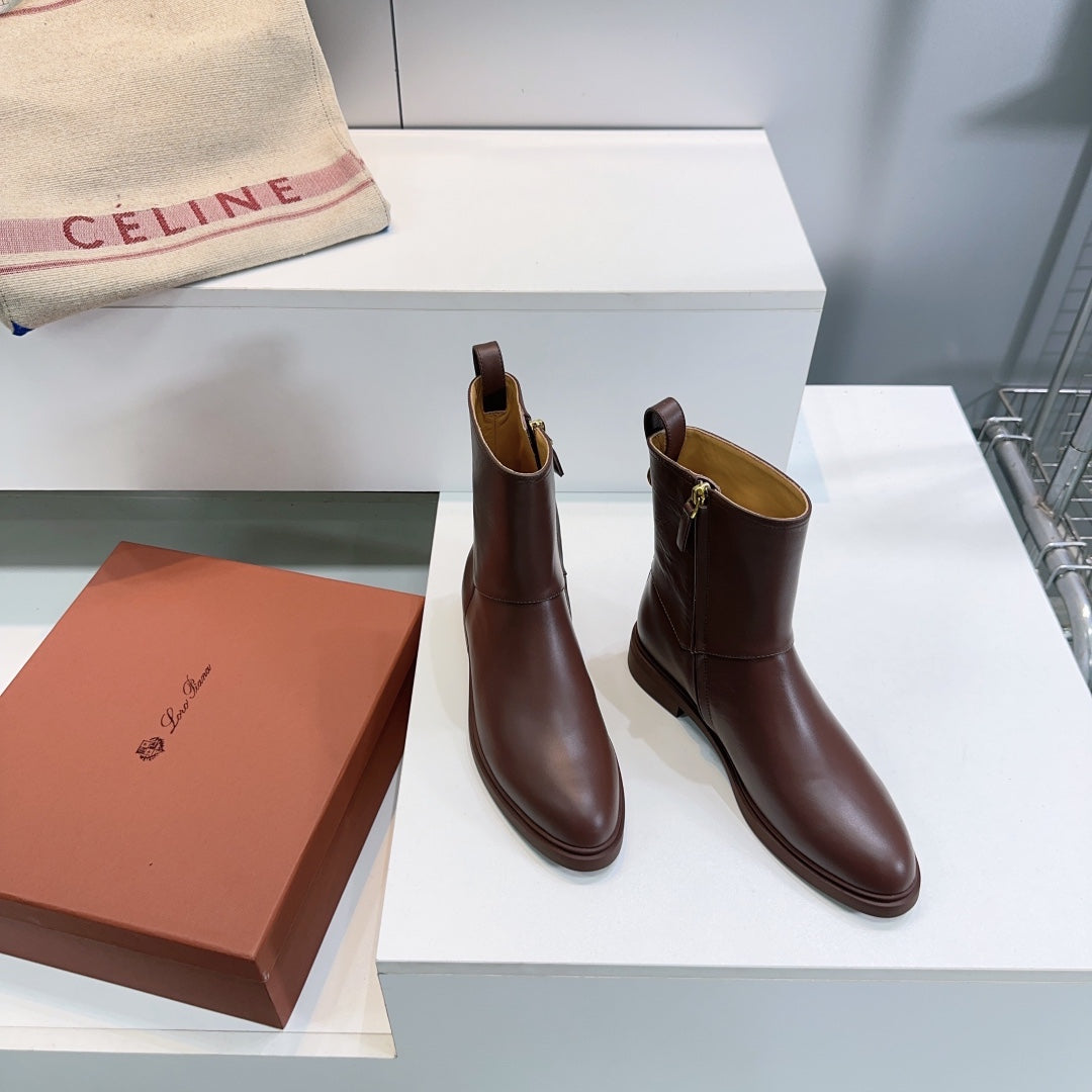 LP 25S KILDA ANKLE BOOT IN BROWN EBONY CALFSKIN - 35