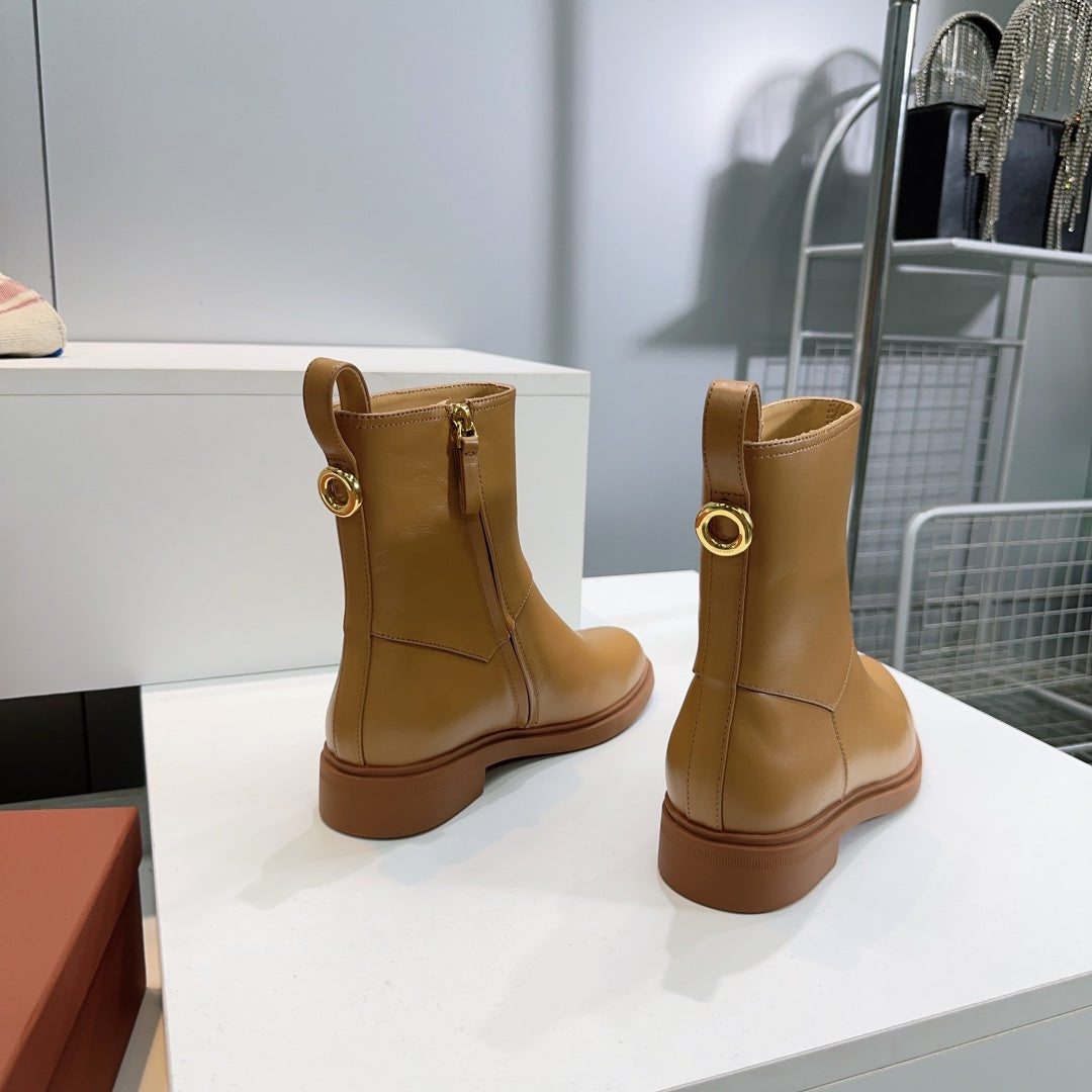 LP 25S KILDA ANKLE BOOT IN GOLDEN BROWN CALFSKIN - 35