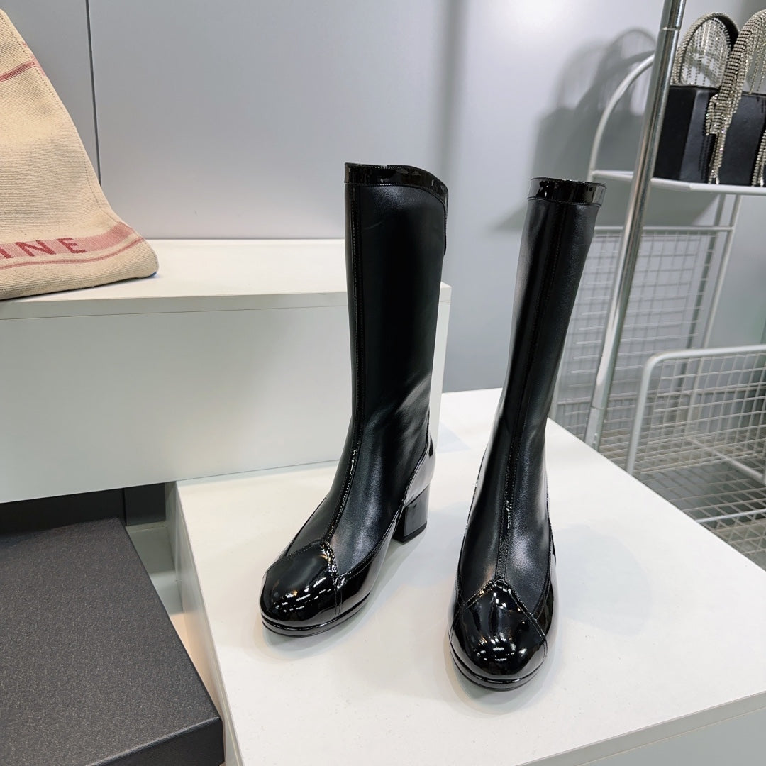 CHANEL SHORT BOOTS 25S 45 MM IN BLACK LAMBSKIN - 35