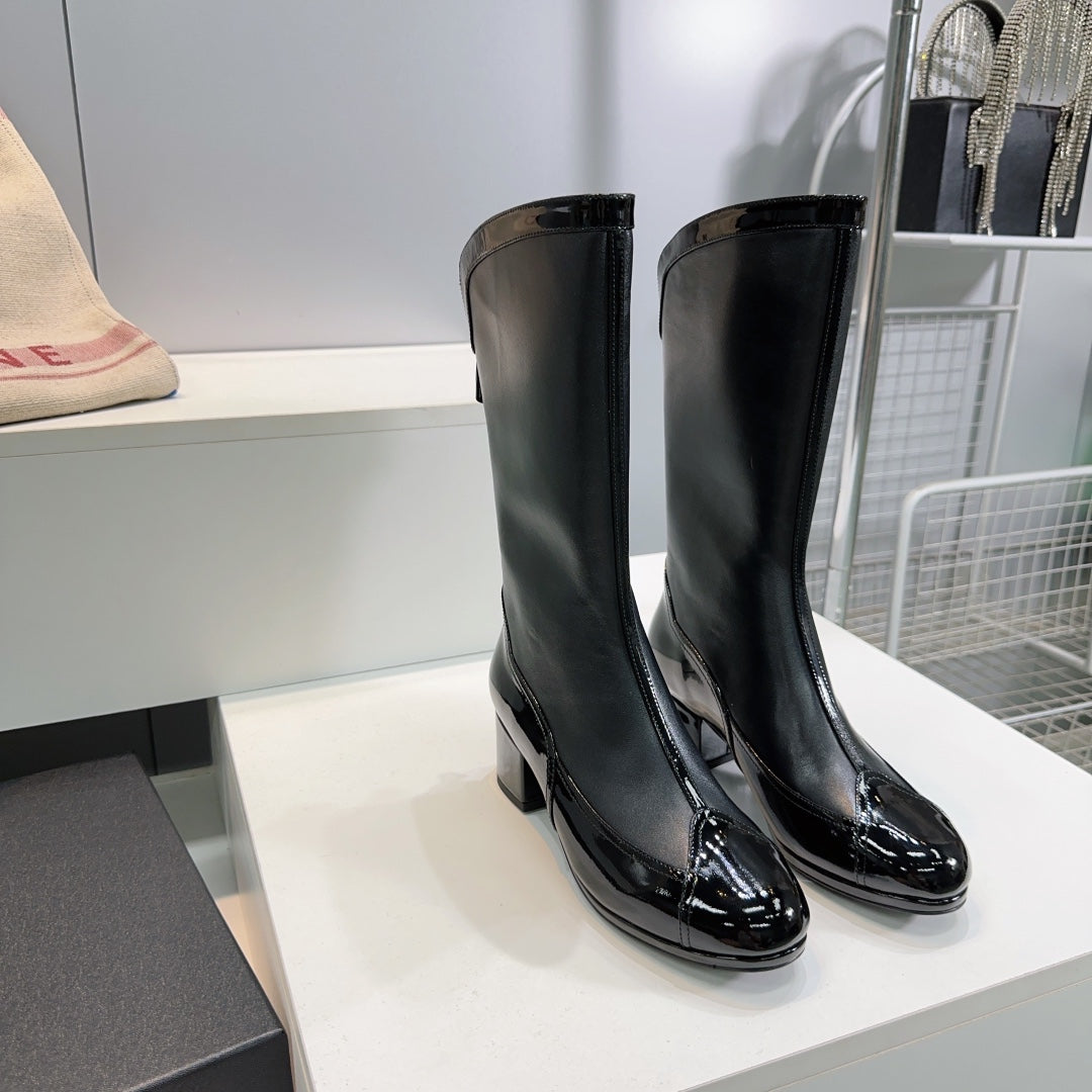 CHANEL SHORT BOOTS 25S 45 MM IN BLACK LAMBSKIN - 35