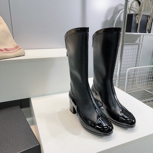 CHANEL SHORT BOOTS 25S 45 MM IN BLACK LAMBSKIN - 35