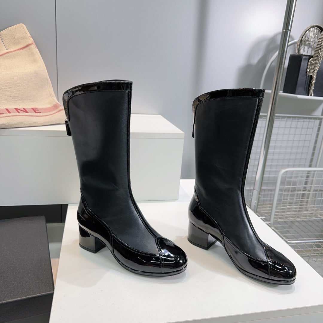 CHANEL SHORT BOOTS 25S 45 MM IN BLACK LAMBSKIN - 35
