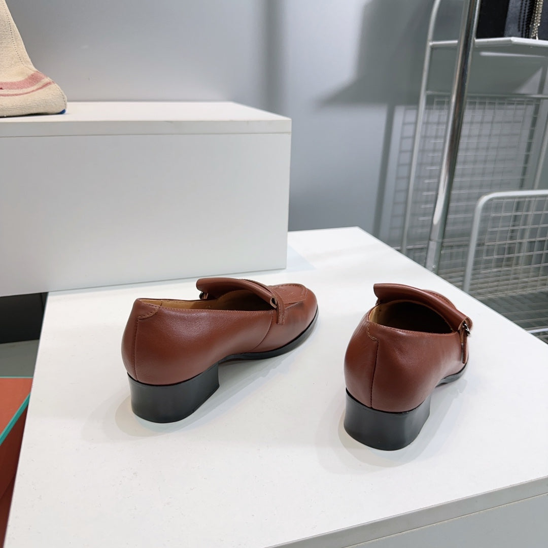 LP 25S PENNAN FRINGE LOAFER 35MM IN GLAZED HONEY CALFSKIN - 35