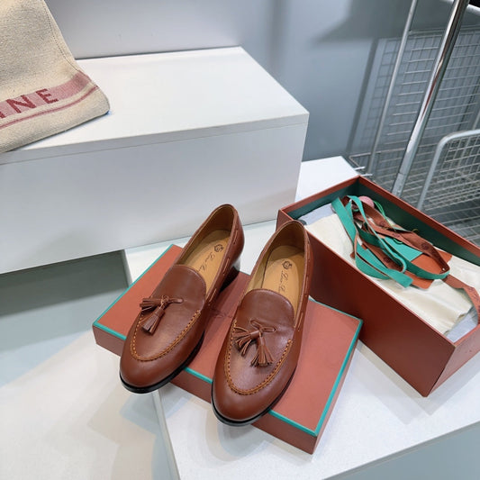 LP 25S SERGE TASSEL LOAFER 35MM IN GLAZED HONEY CALFSKIN - 35