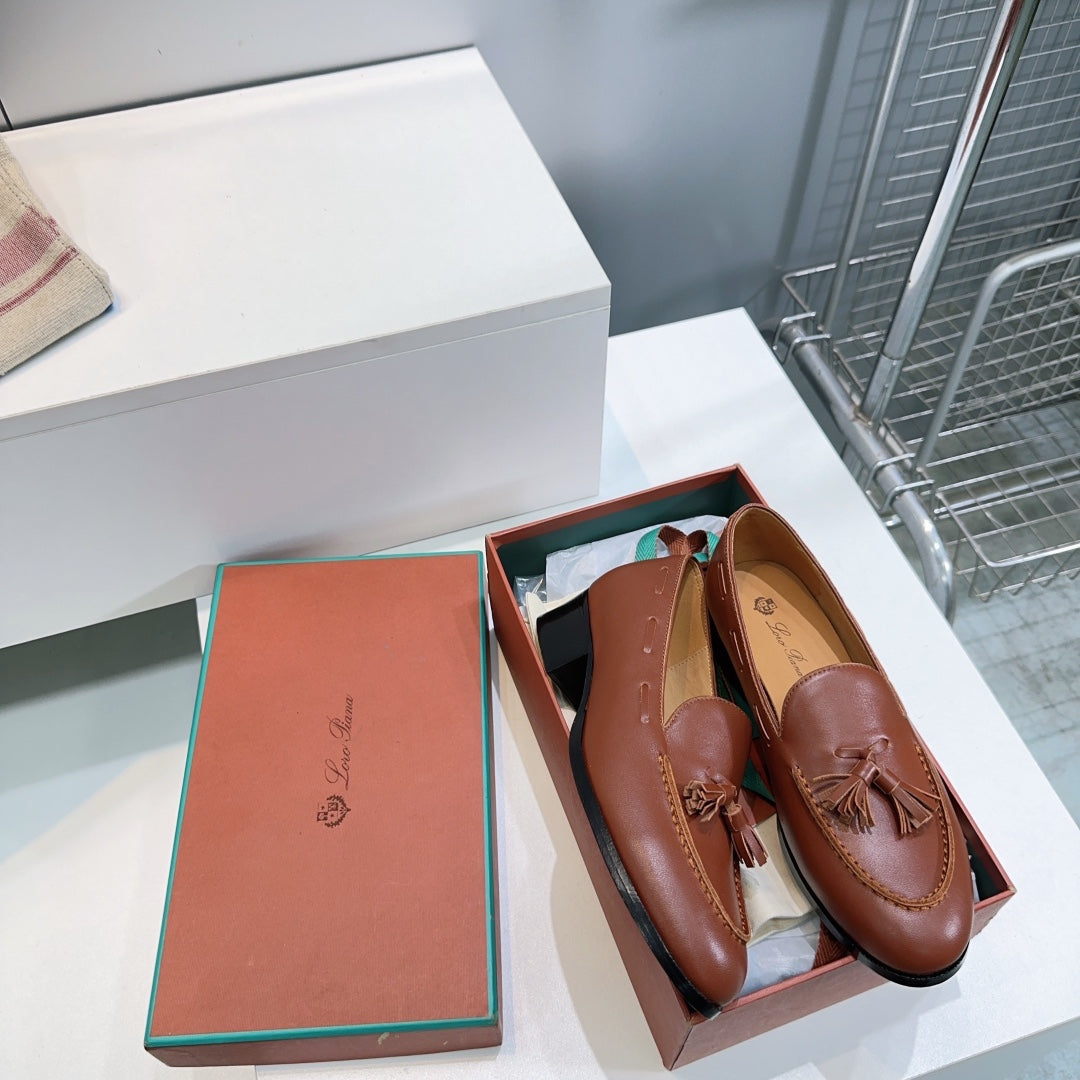LP 25S SERGE TASSEL LOAFER 35MM IN GLAZED HONEY CALFSKIN - 35