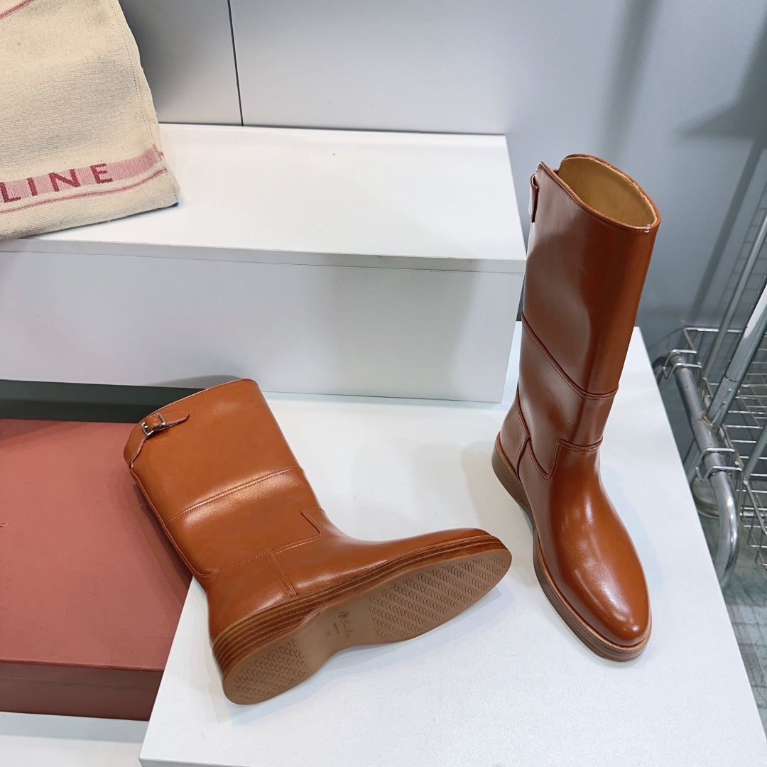 LP 25S LUPO BOOT IN BURNT ORANGE CALFSKIN - 35
