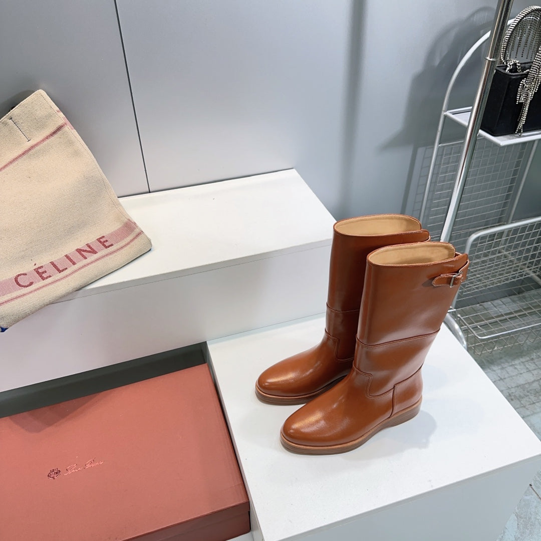 LP 25S LUPO BOOT IN BURNT ORANGE CALFSKIN - 35