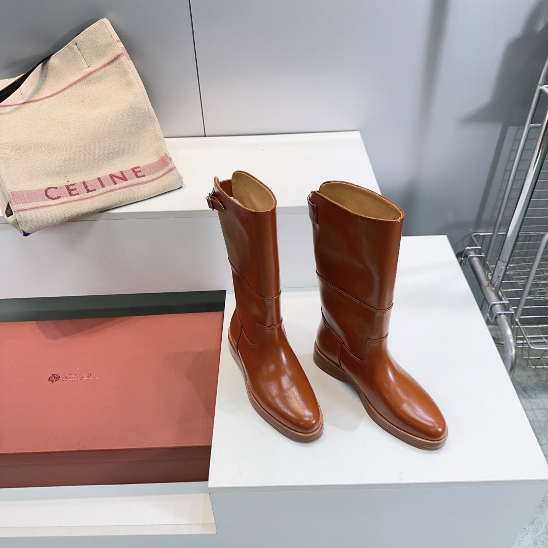 LP 25S LUPO BOOT IN BURNT ORANGE CALFSKIN - 35