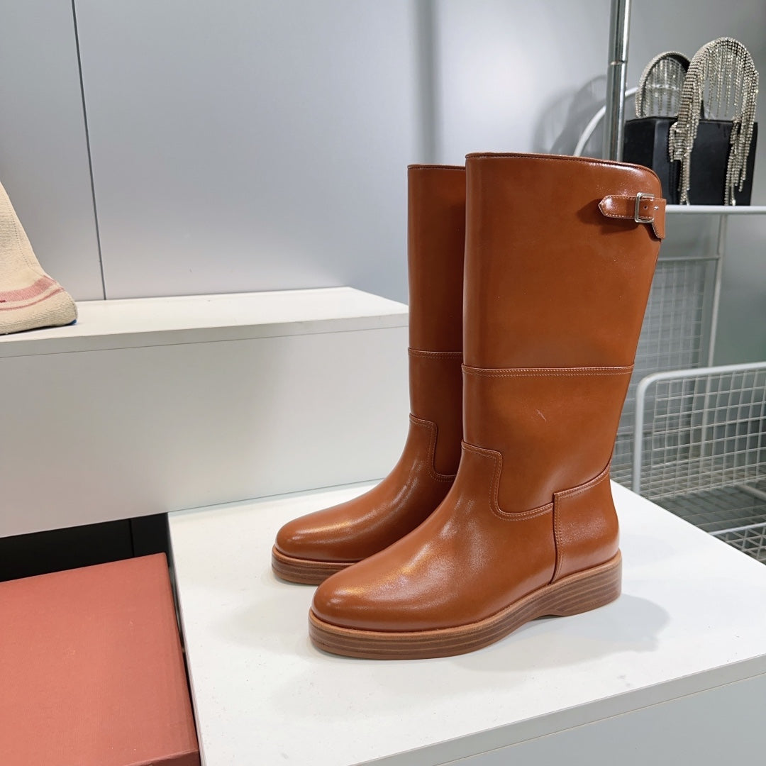 LP 25S LUPO BOOT IN BURNT ORANGE CALFSKIN - 35