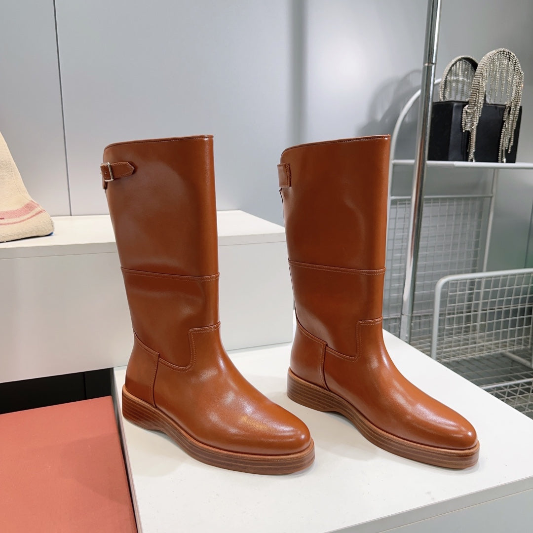LP 25S LUPO BOOT IN BURNT ORANGE CALFSKIN - 35