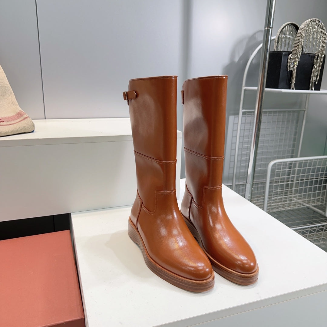 LP 25S LUPO BOOT IN BURNT ORANGE CALFSKIN - 35