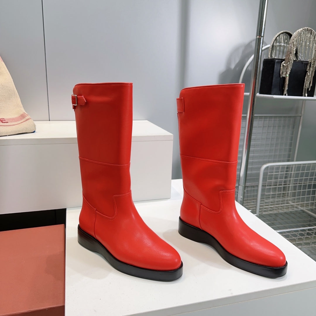 LP 25S LUPO BOOT IN VERMILION CALFSKIN - 35